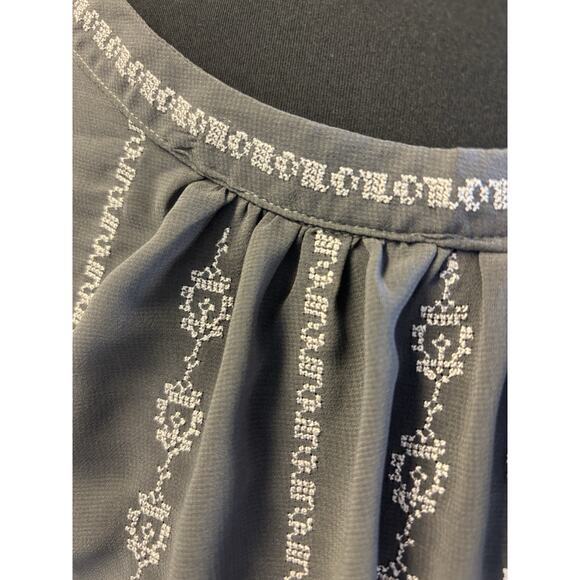 Cecico Gray And Cream Oversized Blouse Large - Picture 2 of 8